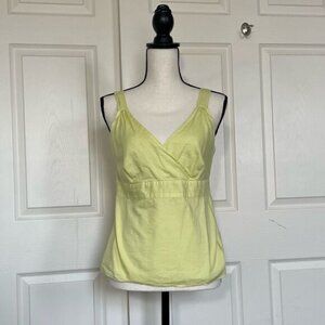 Gap Chartreuse Green Yellow Cotton Side Zip Tank, Medium